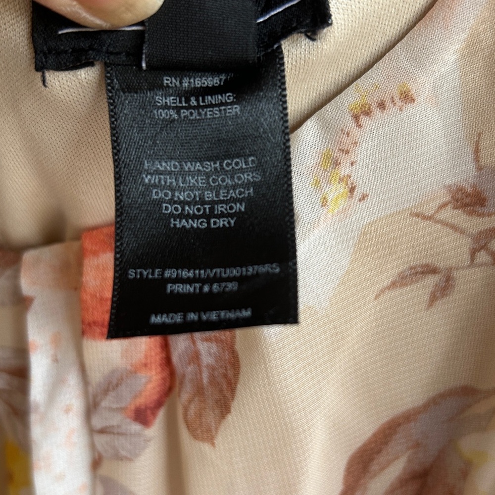 Kate and Lily floral polyester maxi dress split sleeves lined belt Sz 14W - Picture 6 of 7